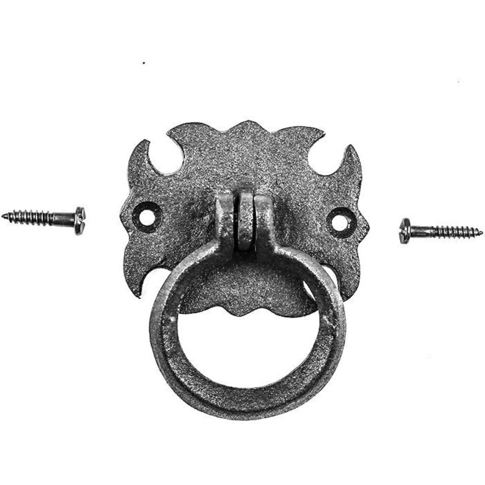 Renovators Supply Wrought Iron Cabinet Handles 3 in Black Drawer Pulls 6 Pack - Picture 4 of 9